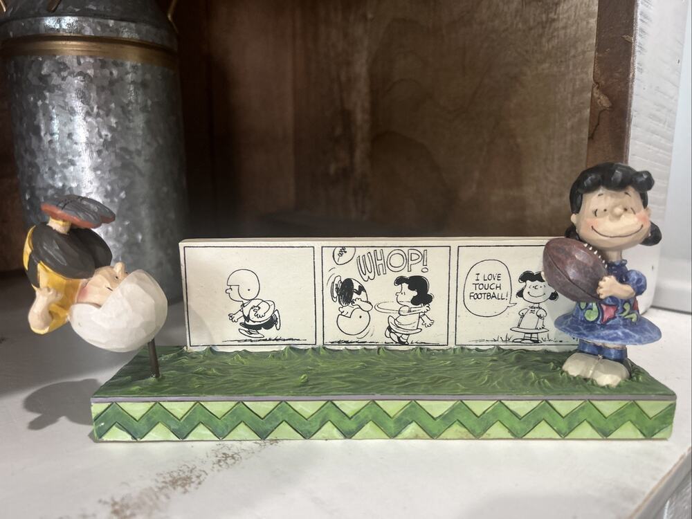 Jim Shore Peanuts I Love Touch Football Figurine, New